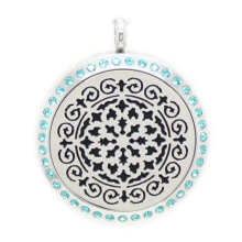 Jenia Stainless Steel Aromatherapy Essential Oil Diffuser Flower Cameo Pendant Locket Necklace