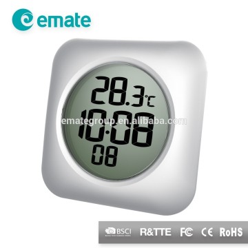 Water proof square wall sucker suction bath clock