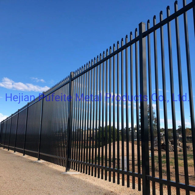 Powder Coated Black Industrial Steel Fence Panel