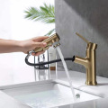 360 degree turn pull out brass sink faucet