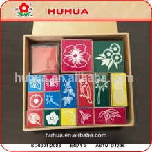 mini wooden stamp set kraft box packing beach design stamp