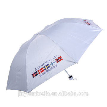 Promotional custom advertising logo printing 3 folding umbrella UV protection sunproof umbrella for summer