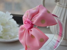 Pink Large bowknot decoration hair band for girl
