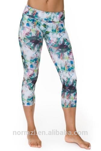 Latest seamless sublimation yoga capri pants