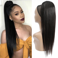 Unprocessed Natural Human Hair Ponytail 100g Full Ponytail Wig Brazilian Hair Clip Ponytail 22inch Black Brown Colors