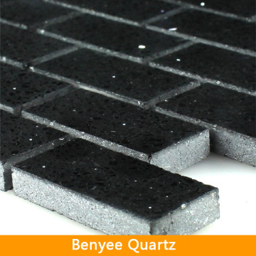 12x12 galaxy black quartz stone decorative small mirror tiles