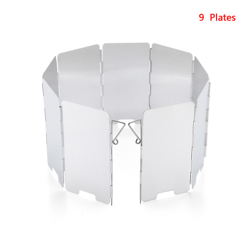 9 Plates Foldable Gas Stove Windshield Outdoor Camping Cooking Burner Windproof Screen Aluminium Alloy Outdoor Stove Wind Shield