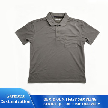 Dunkelgraues Kurzarm-Poloshirt