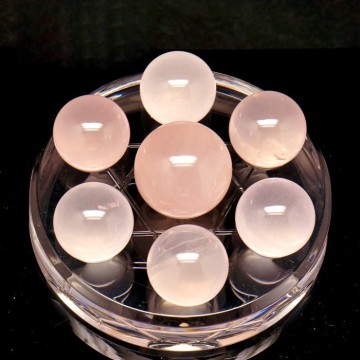 seven polished pink crystal ball , feng shui crystal ball for wholesale