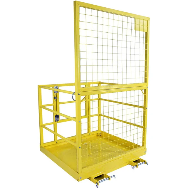 2 Man Work Platform Lift Basket Aerial Fence Rails Forklift Safety Cage