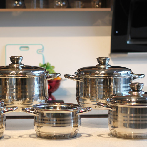 9 PCS Kitchen Pot Stainless Steel Cookware Set