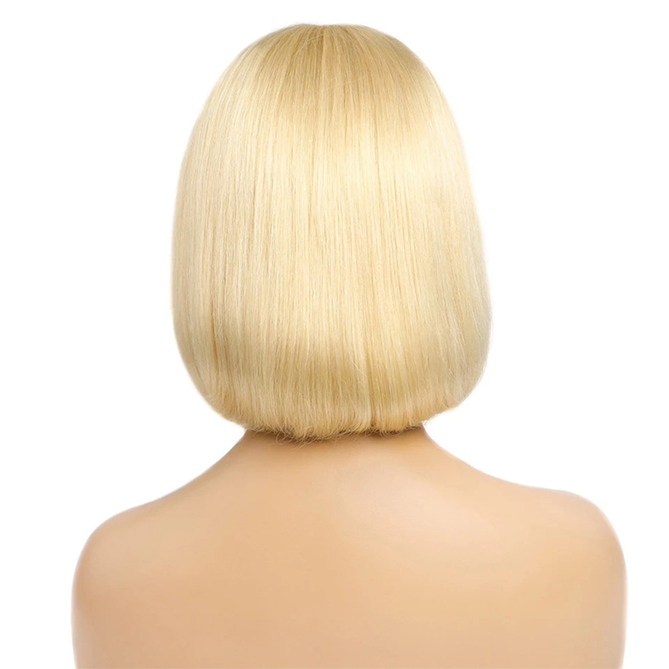 Glueless Brazilian Short Human Hair Wigs for Black Women 613 Blonde Remy Short Bob Straight Human Hair Wigs Pixie Cut Wigs