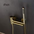 Brushed Gold Wall Mounted Shower Faucet