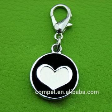 Supply enamel dog tag identity cards zinc alloy round heart dog tag