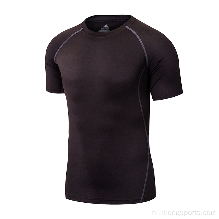 Comfort korte mouw snel droog goedkoop fitness shirt