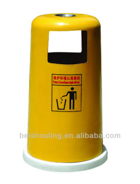 FRP Round outdoor dustbin with ashtray
