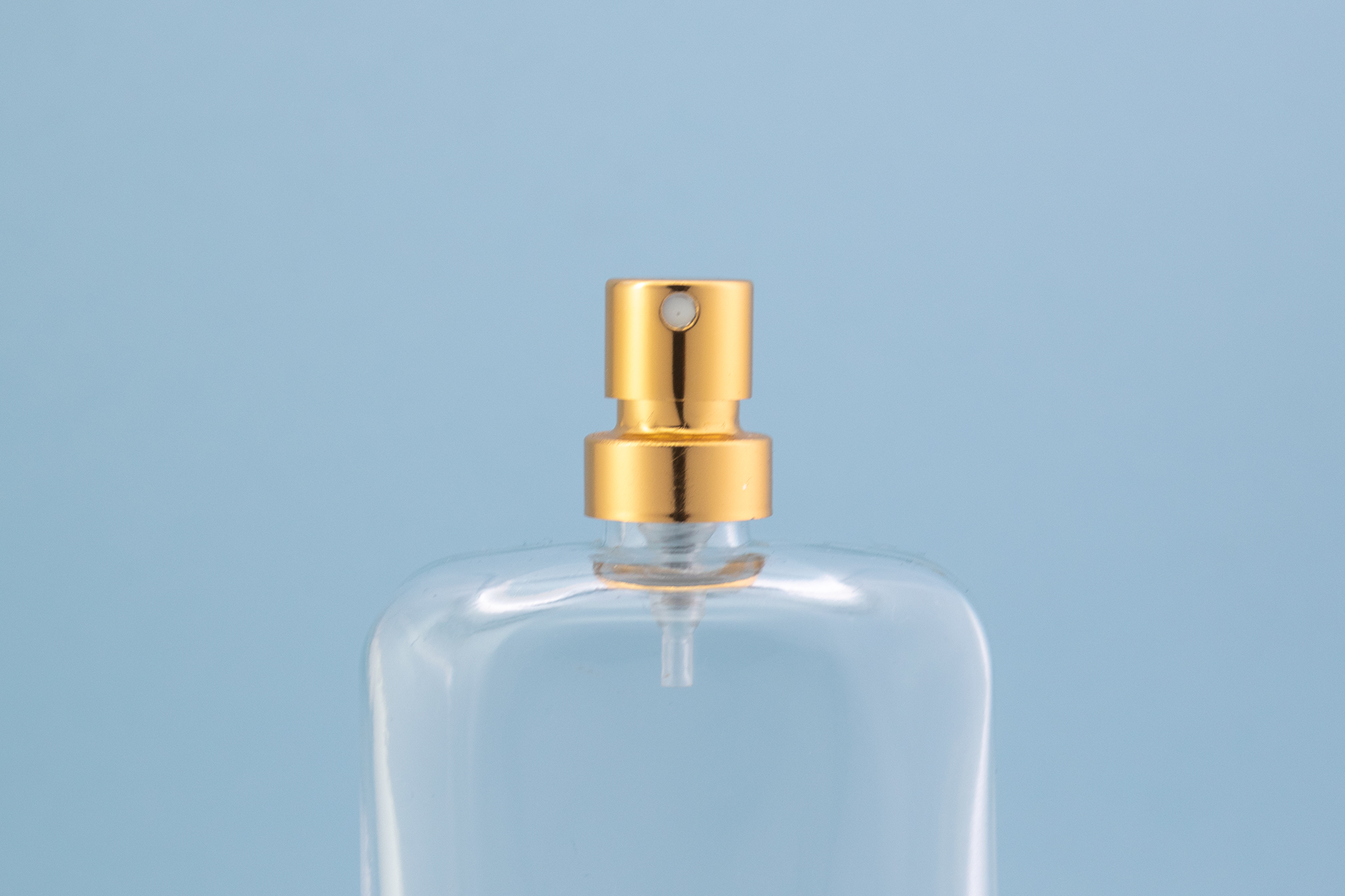 Bomba de crimpagem FEA 15 em ouro brilhante com colar e tampa de alumínio FEA 15 shiny gold crimp pump with aluminium collar and cap