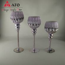 Purple Glass Candle Holder Wedding/Dinning Table Decorating