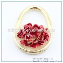 2014 flower design metal handbag hanger hook