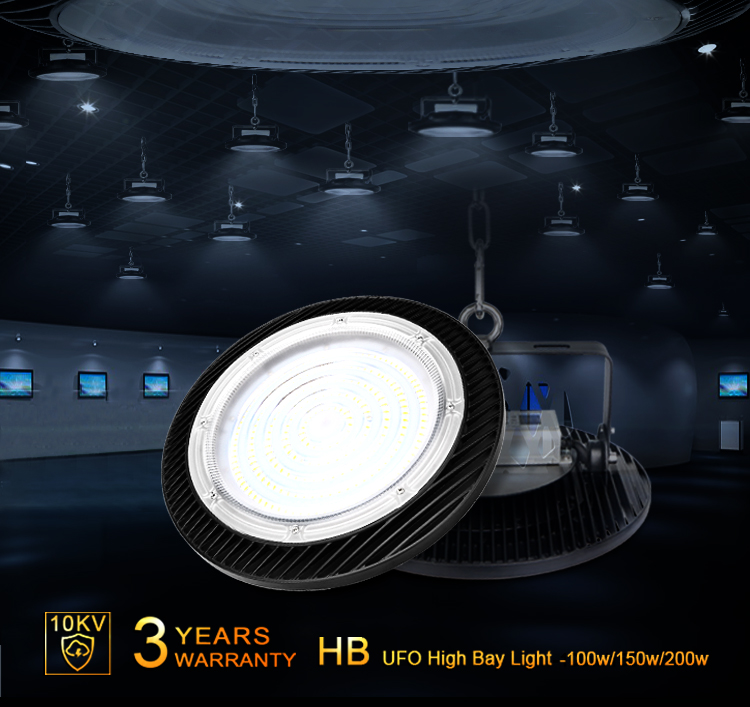 KCD Warehouse Factory Lighting 100W 200W 150W UFO Commercial Hight Bay Lighting 200W