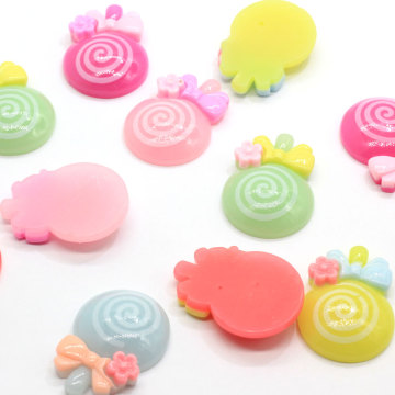 High Quality Beauty Lollipop Candy Flatback Resin Cabochons Sweet Swirl Lollipop Charms Scrapbooking For Jewelry Decoration