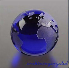 crystal glass earth globe