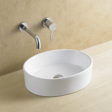 Bacia de arte oval de banheiro sem torneira Hole 8116