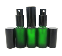15ML green round bottom cosmetic lotion bottle with pump