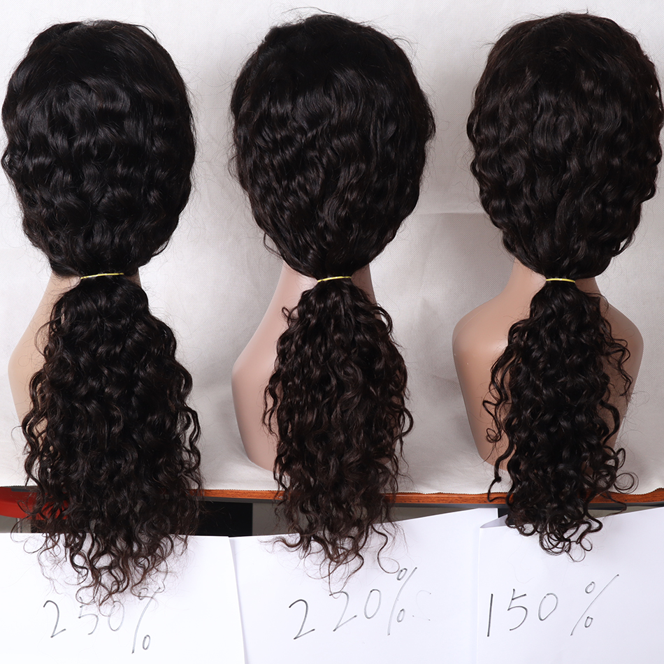 Brazilian Virgin Raw Hair Curly Water Wave 150% 180% 200% Pre Plucked Bleached Knot Hair Wigs Human Hair HD Lace Front Wig