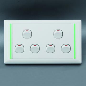 Switch/duvar geçiş/6 çete 1 yönlü buton floş / G5/250V/10A/AC