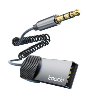Toocki Wholesale Price USB to Aux Audio Adapter with Spring Cable for Car Bluetooth Adapter