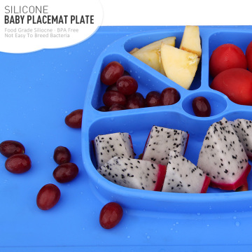 Non-slip soft safety bpa free silicone baby thermal food plate