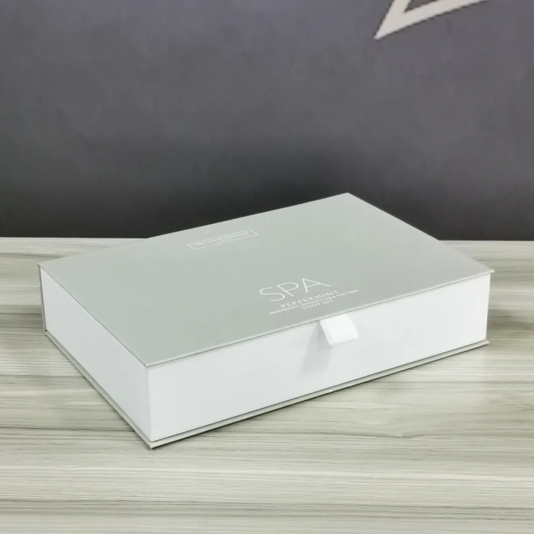 Qingdao Factory Spot UV Rigid Cardboard Round Paper Drawer Box with Ribbon for Perfume