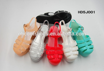 2015 Fashion high heel lady jelly sandals, PVC jelly sandals shoes