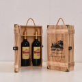 صندوق تغليف زجاجات النبيذ الخشبي