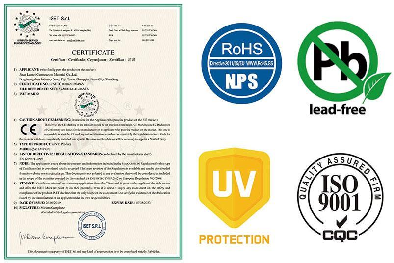 certification of upvc profile