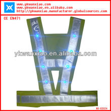 LED blue vest with Blue color,LED Lights vest with Hi Vis ,LED vest blue with 16 LED Lights