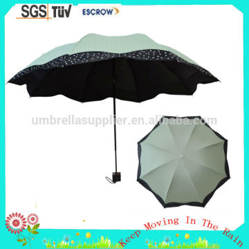 Economic stylish hot sale fold up brown rain umbrella