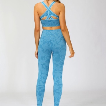 Conjunto de top e leggings de ginástica