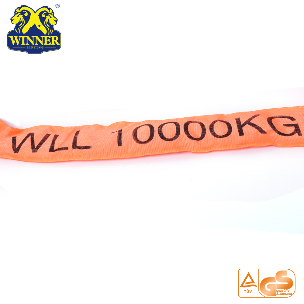 WLL 10Ton Polyester Lifting Polyester Round Webbing Sling