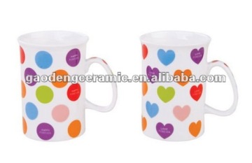 heart decal ceramic milk cup
