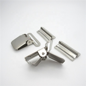 Factory Supply 40mm Metal Suspender Clip and Adjuster for Men