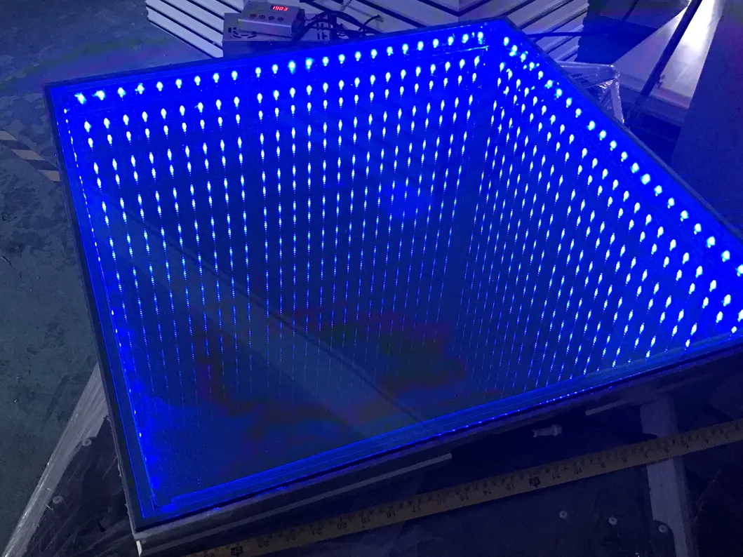 RGB Infinity Mirror Dance Floor Lights with 3D Effect Glass