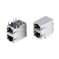 Jack RJ45 2x1P com blindagem total com EMI