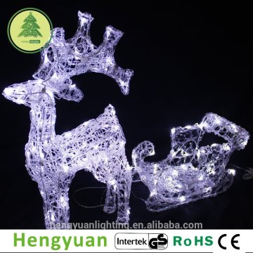 Acrylic Deer and Sled Christmas Light