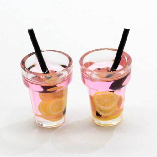 Cool Clear 3D Resin Fruit Slices Kawaii Drink Cup Abbellimento Perline Craft Slime Filler Decorazione Puntelli per foto