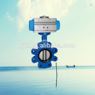 lug type SS304 disc butterfly valve with pneumatic