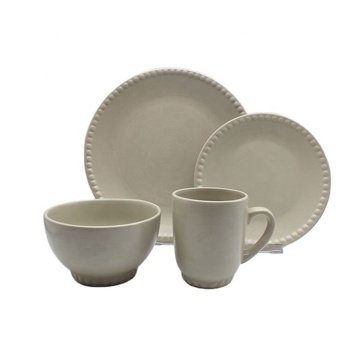 European Style Embossed Ceramic Plates Sets