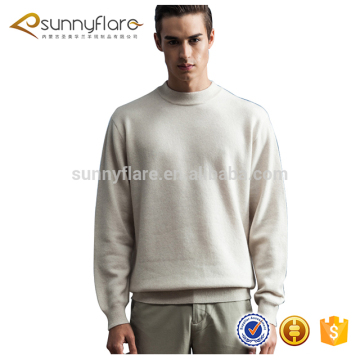 Pure cashmere winter sweaters for men full sleeve,white sweater