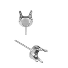 316 Stainless Steel Fancy Earring Base Settings & Findings (3-10mm)